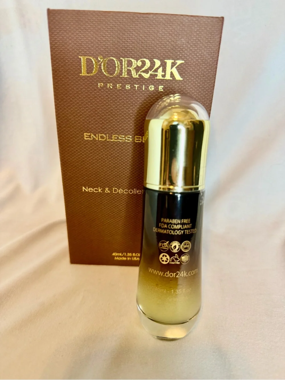 D’OR24K Prestige Endless Beauty Neck & Décolleté Serum – 1.35 fl oz (40 mL)